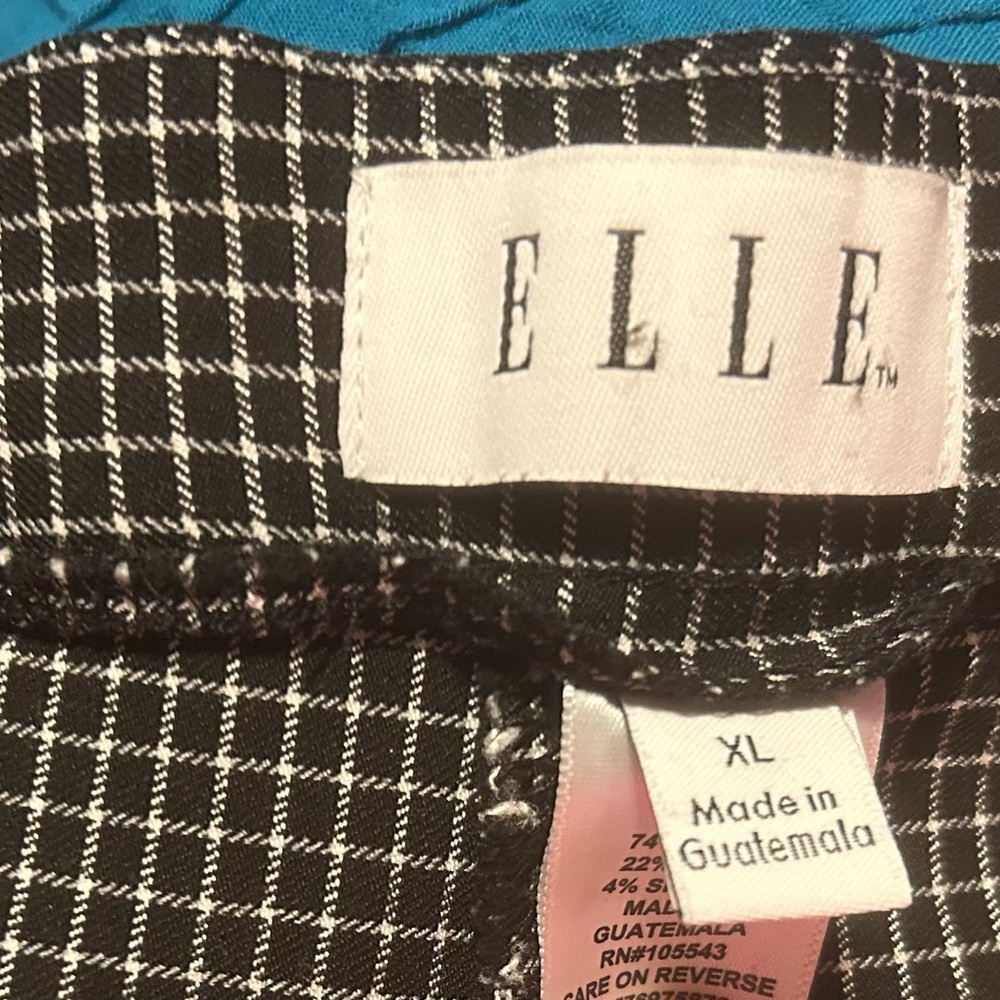Elle Black and White Checkered Dress pants/capris